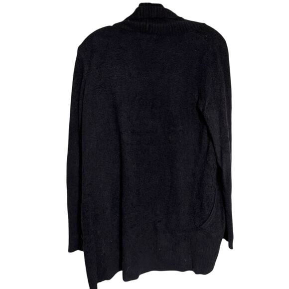 Barefoot Dreams CozyChic Lite Circle Cardi Women’s XS/S Black Cozy Warm Pockets - Picture 2 of 6